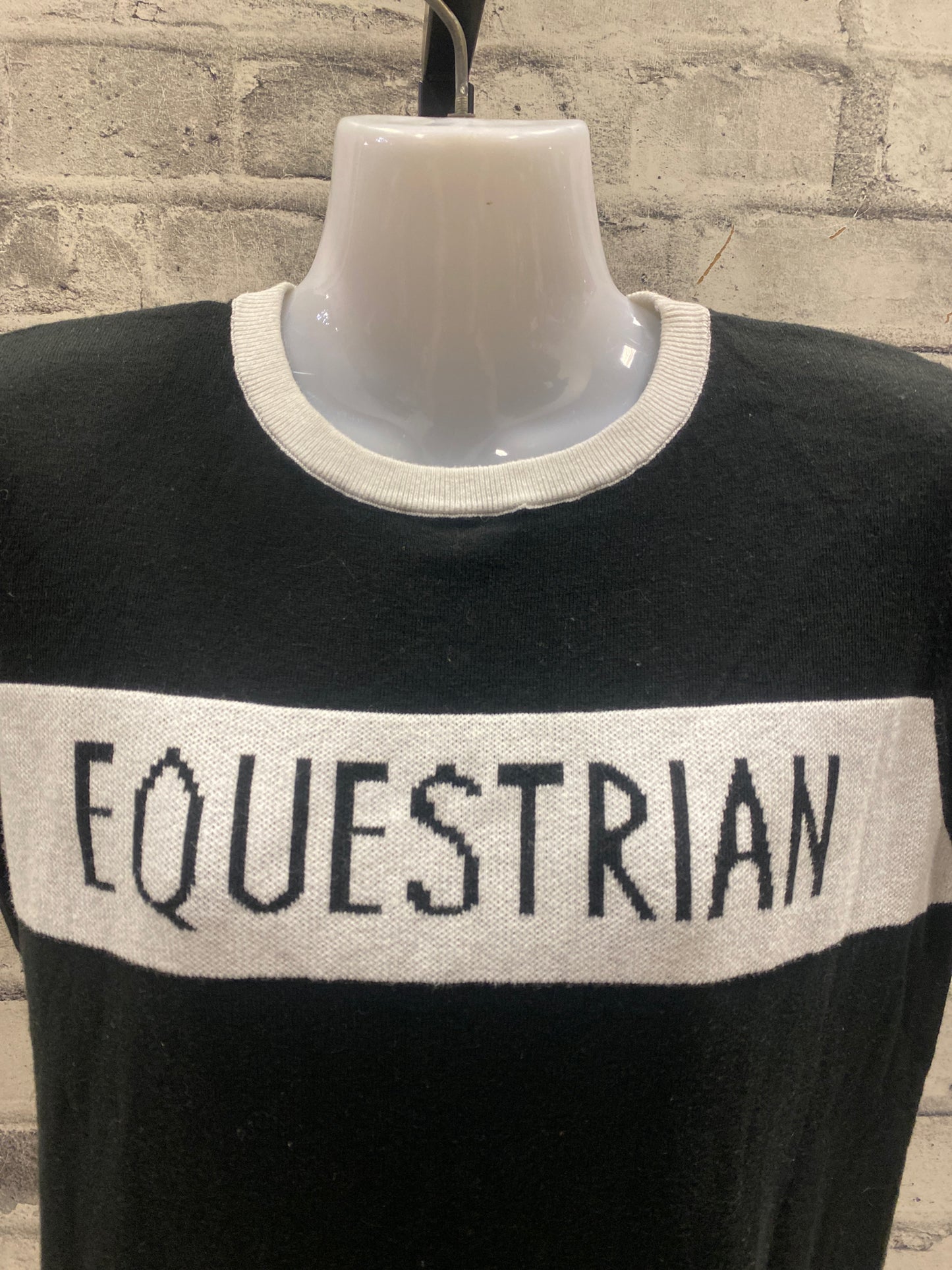 Asmar "EQUESTRIAN" Knit SS Shirt Black/White