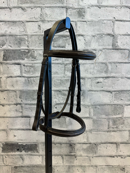 Fancy Stitch Raised Hunter Bridle Brown Pony w/ Reins