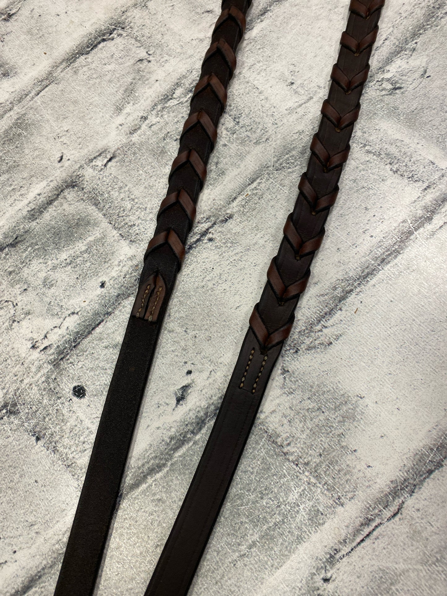 Fancy Stitch Laced Reins Brown