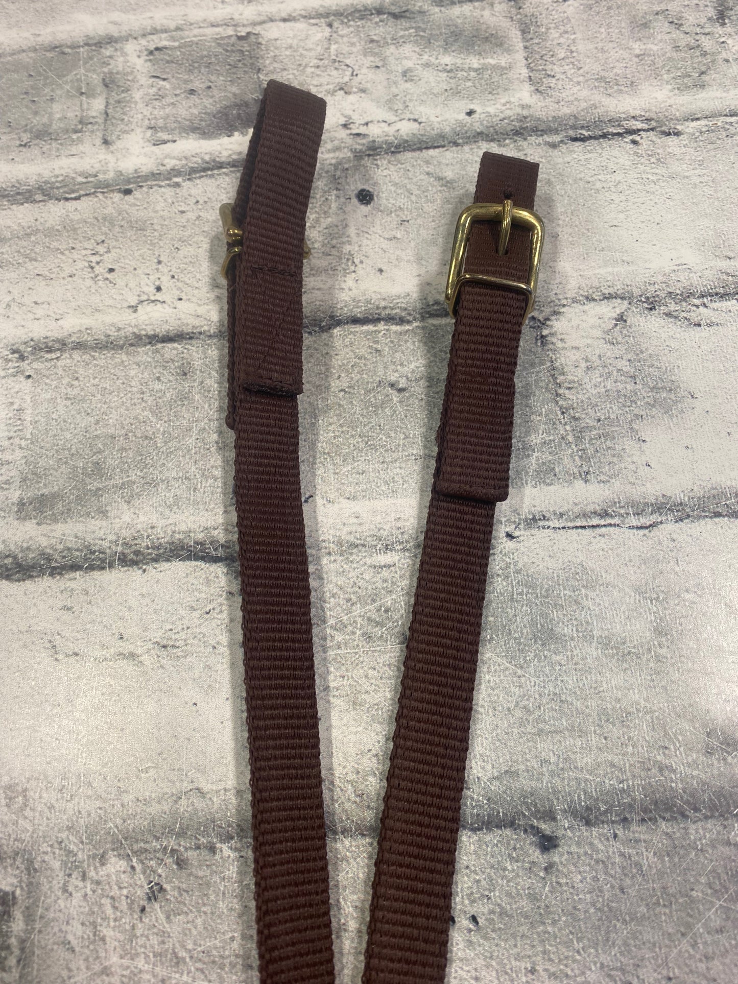Bad Dog Ranch Nylon Headstall + Reins Brown F NEW