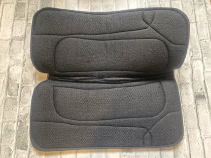 Western Wool Saddle Pad with Hair on Hide Wear Leather