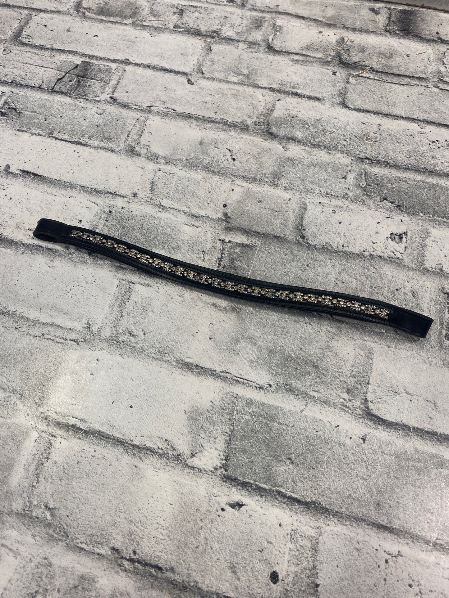 15" Crystal Straight Browband Black