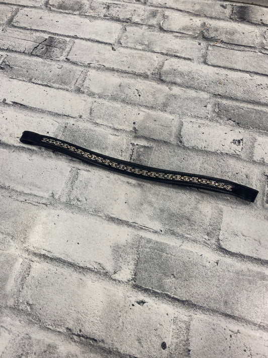 15" Crystal Straight Browband Black