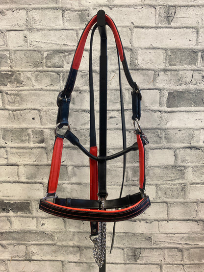 Sebastian + Co Leather Halter + Lead Red/Black F