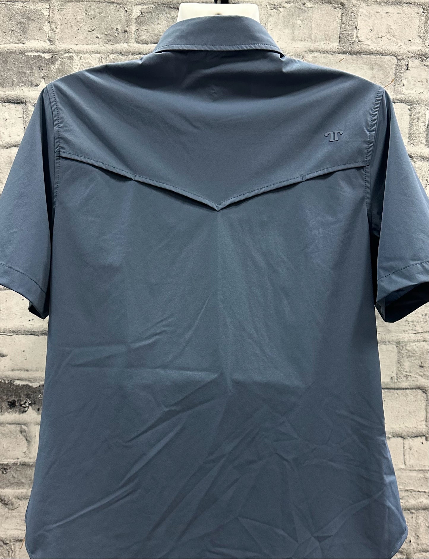 Ferrell Pearl Snap SS Show Shirt Steel Blue M