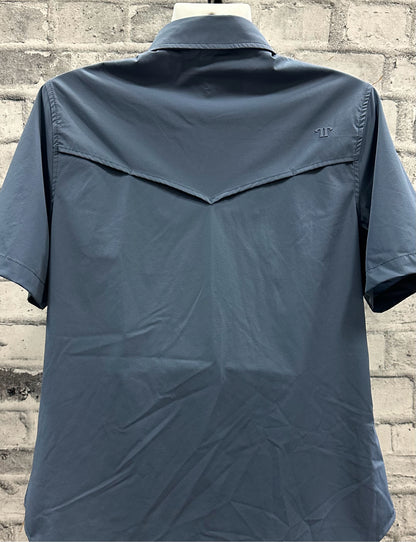 Ferrell Pearl Snap SS Show Shirt Steel Blue M