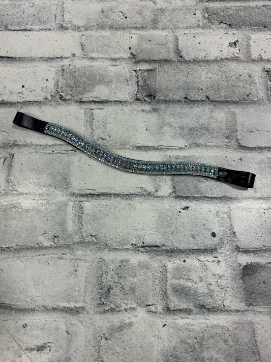 15" Equiture Iridescent Aqua Curve Browband