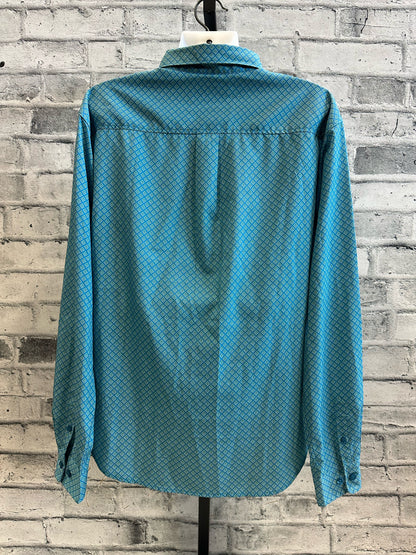 Cinch Button Up Show Shirt Teal Boy's XXL