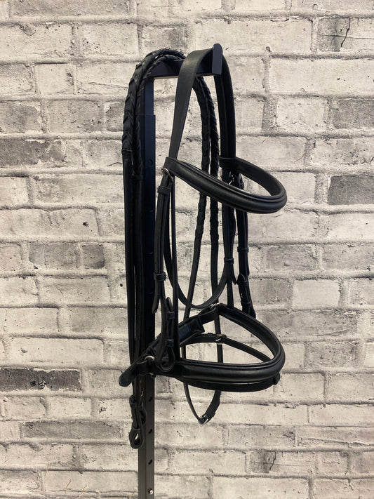 Dressage Bridle w/Crank Noseband w/Reins Black F