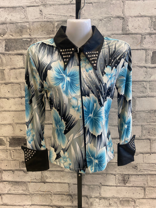 Showmanship Show Shirt Black/Floral 8