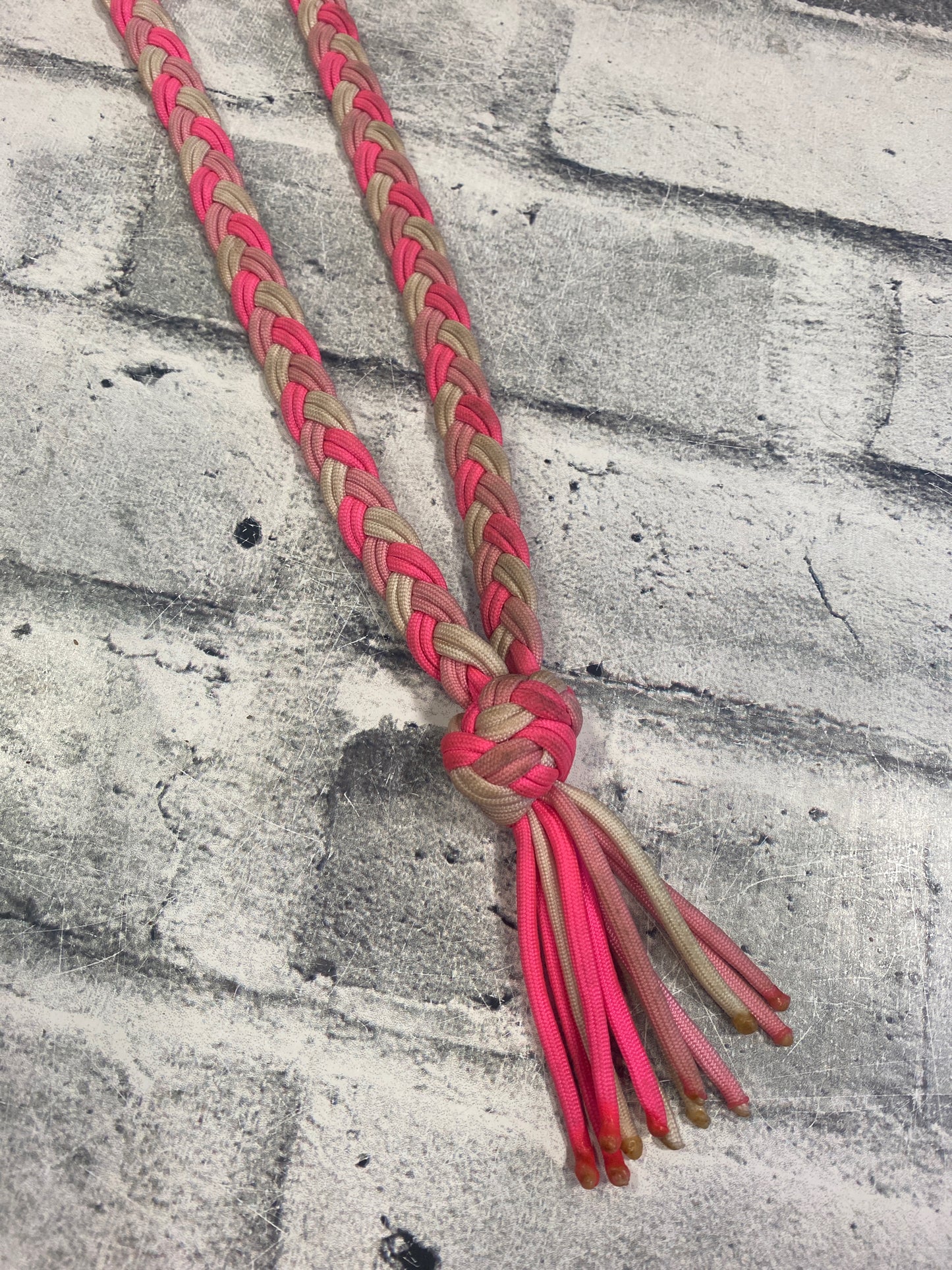 Braided Neck Rope Pink/White