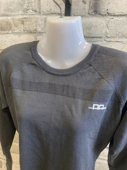 AA Aria Perforated Sweater Charcoal M NEW