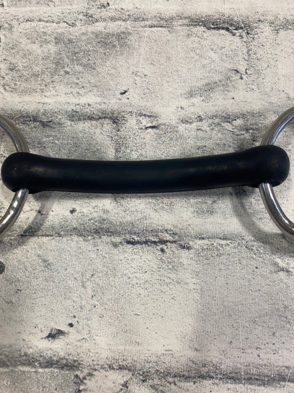 5.5" Loose Ring Straight Rubber Gag Bit