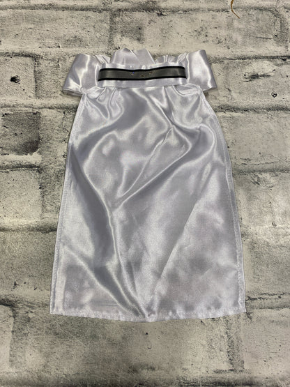 Klip Klop Kreations Stock Tie White w/ Grey Accents