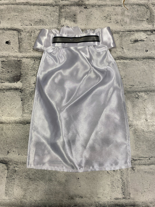 Klip Klop Kreations Stock Tie White w/ Grey Accents