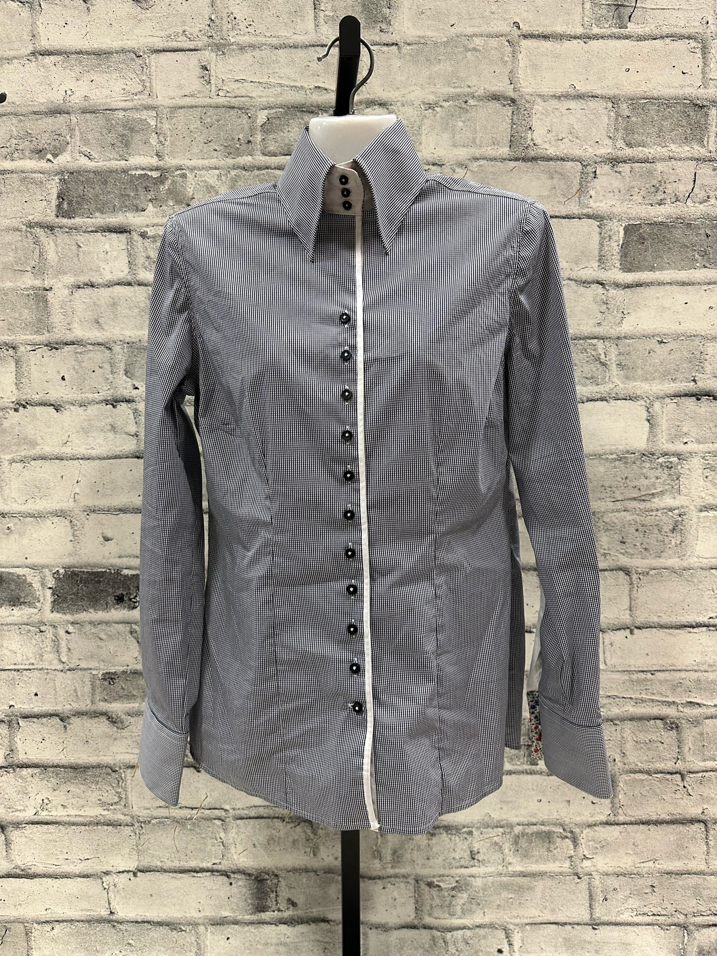 Fior Da Liso LS Show Shirt Navy Plaid M (EU 38)