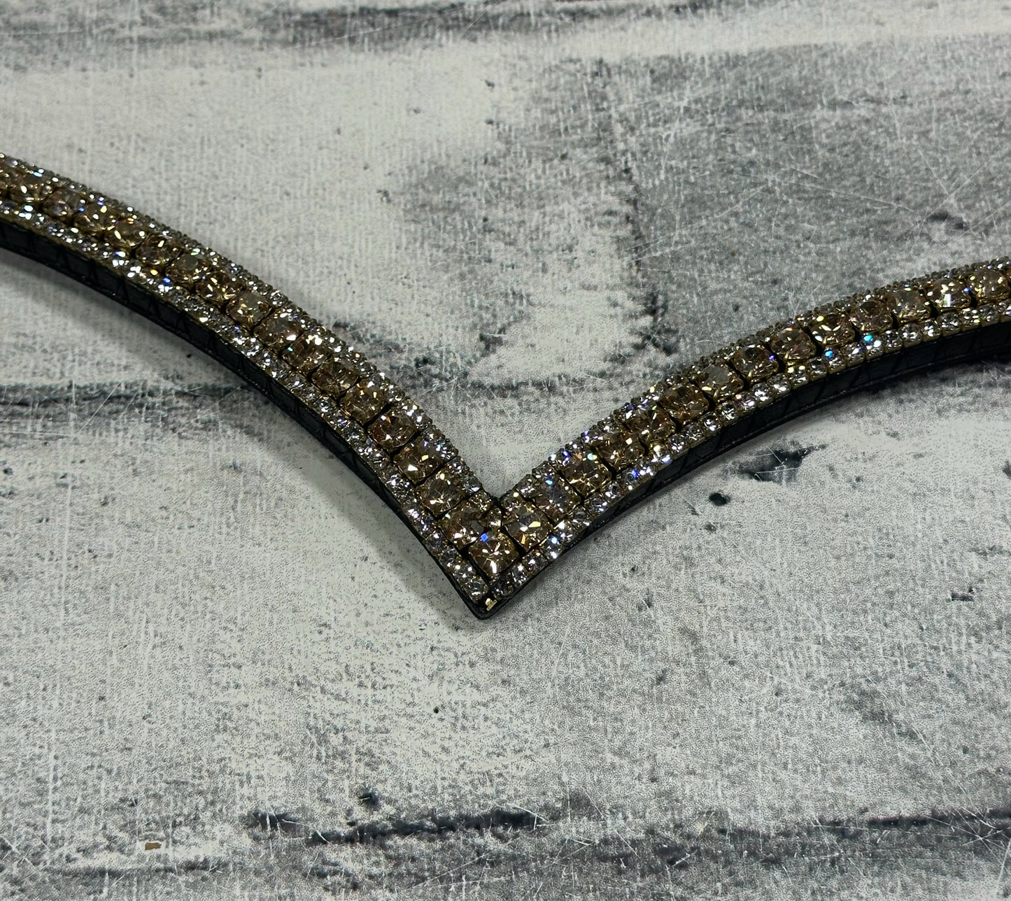 15" Equiture Swaroski Gold/Clear Wave Browband
