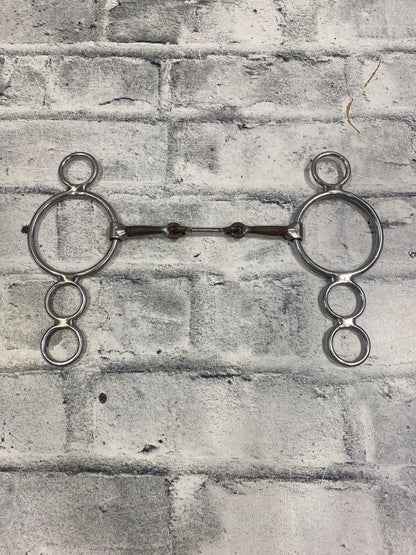 6" JKS Dogbone 3 Ring Gag Bit