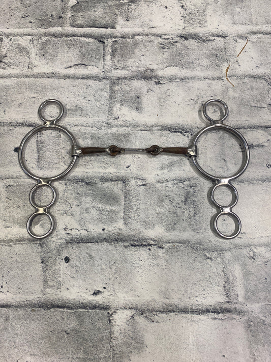 6" JKS Dogbone 3 Ring Gag Bit