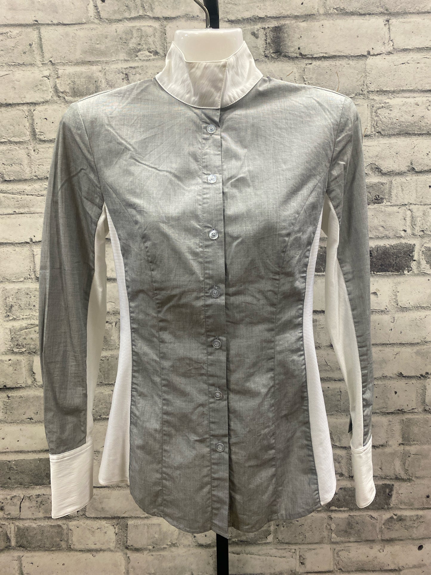 Asmar LS Show Shirt Grey & White XXS