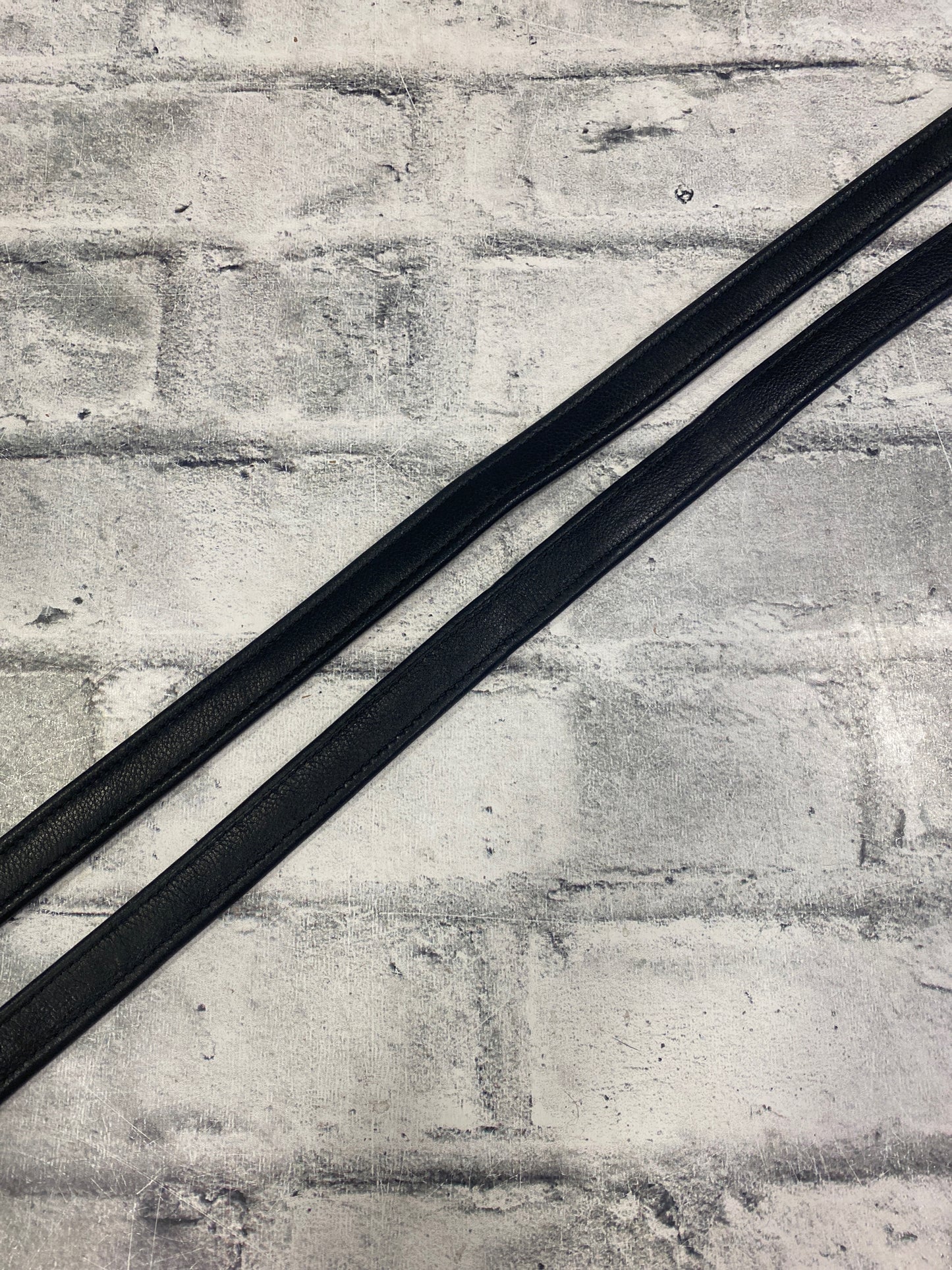 63" Red Barn Double Stitch Stirrup Leathers Black