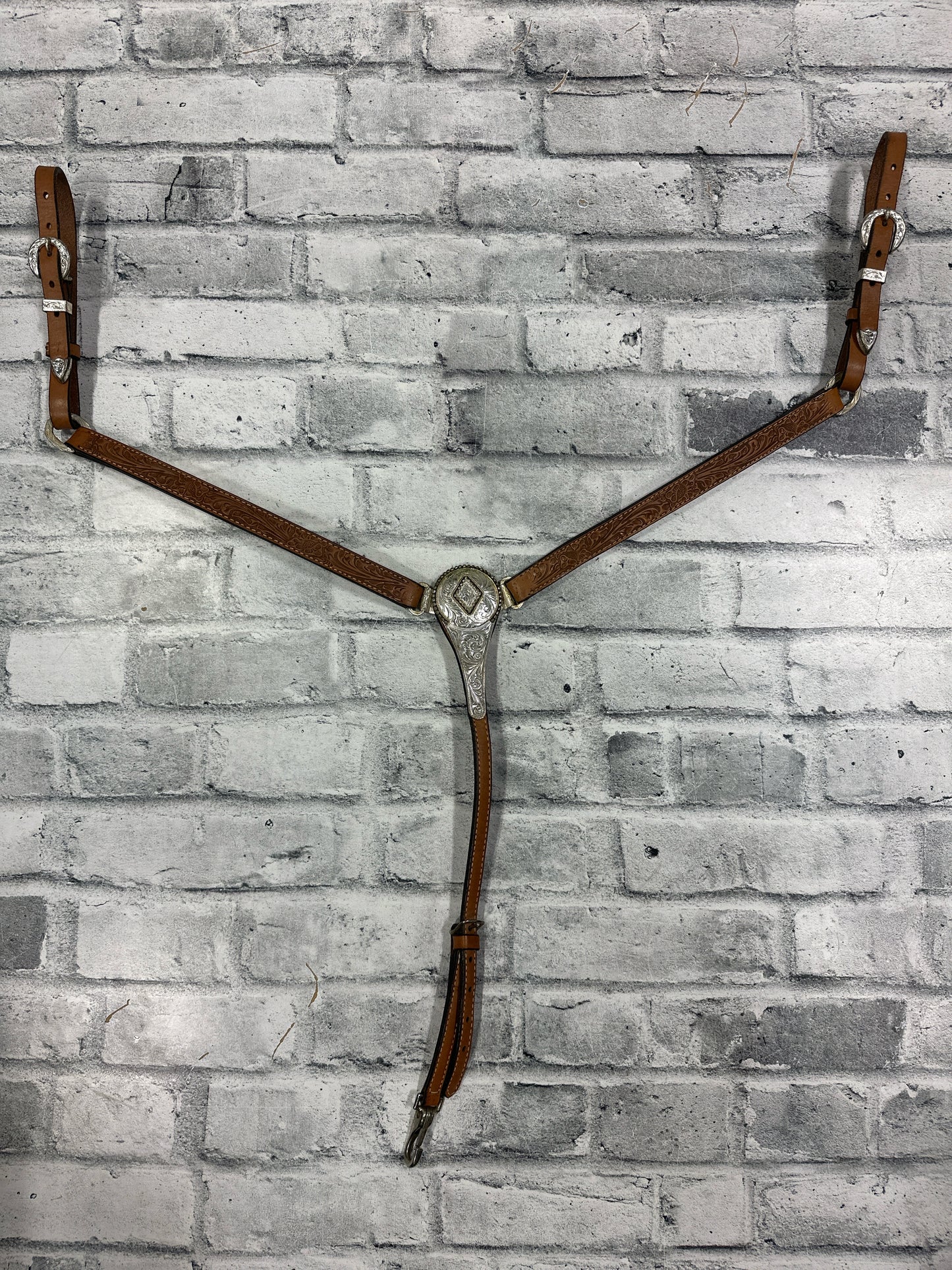 Circle Y Floral Tooling Show Breast Collar