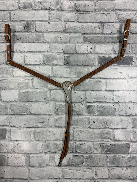 Circle Y Floral Tooling Show Breast Collar