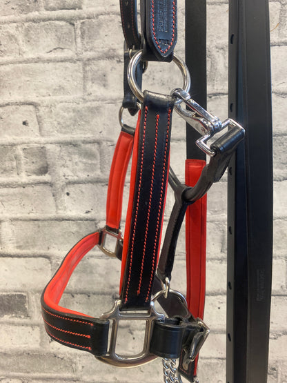 Sebastian + Co Leather Halter + Lead Red/Black F