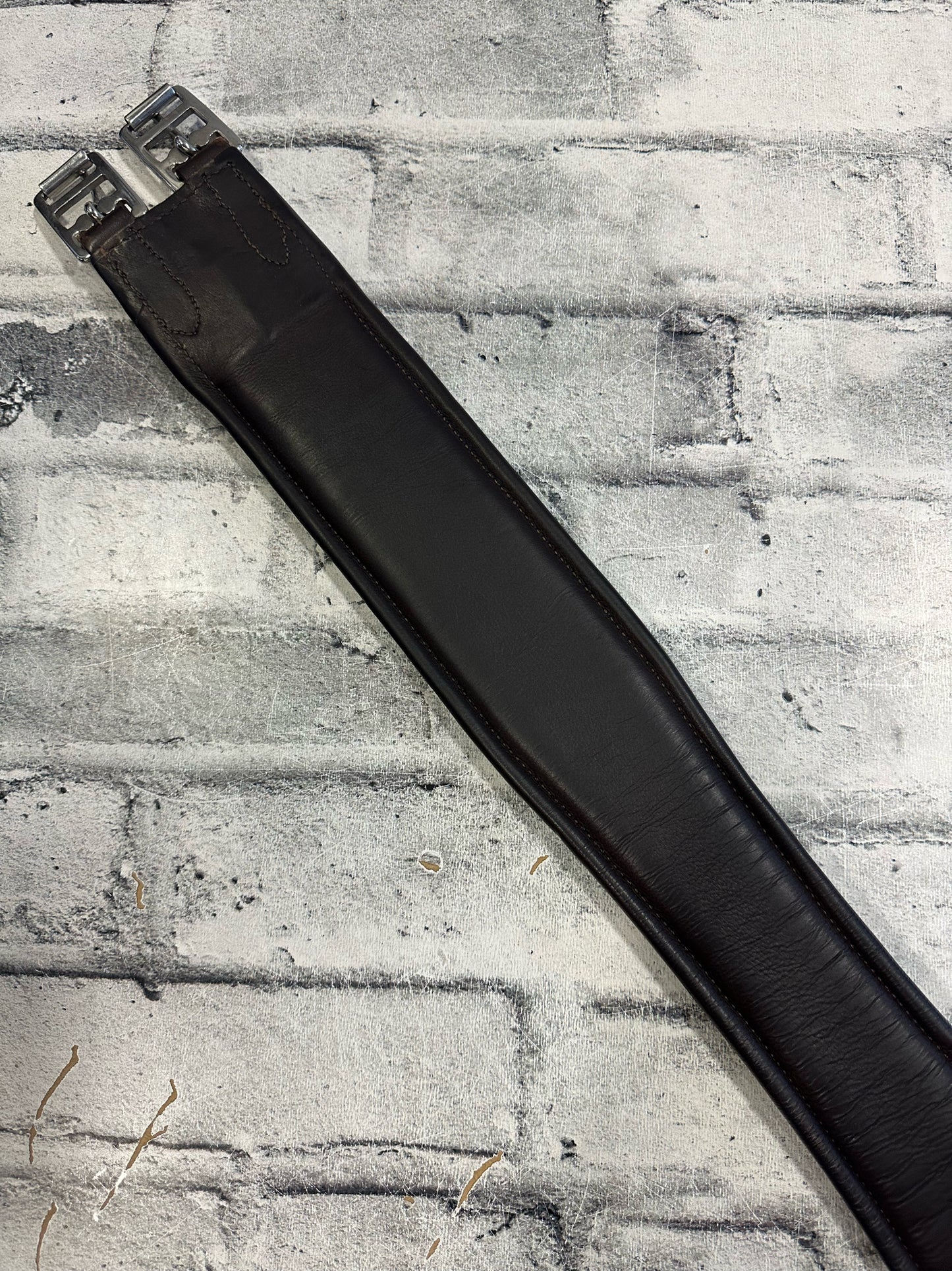 56" Fancy Stitch Leather Girth Brown