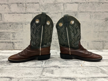 Old West Square Toe Cowboy Boots Sage 3D