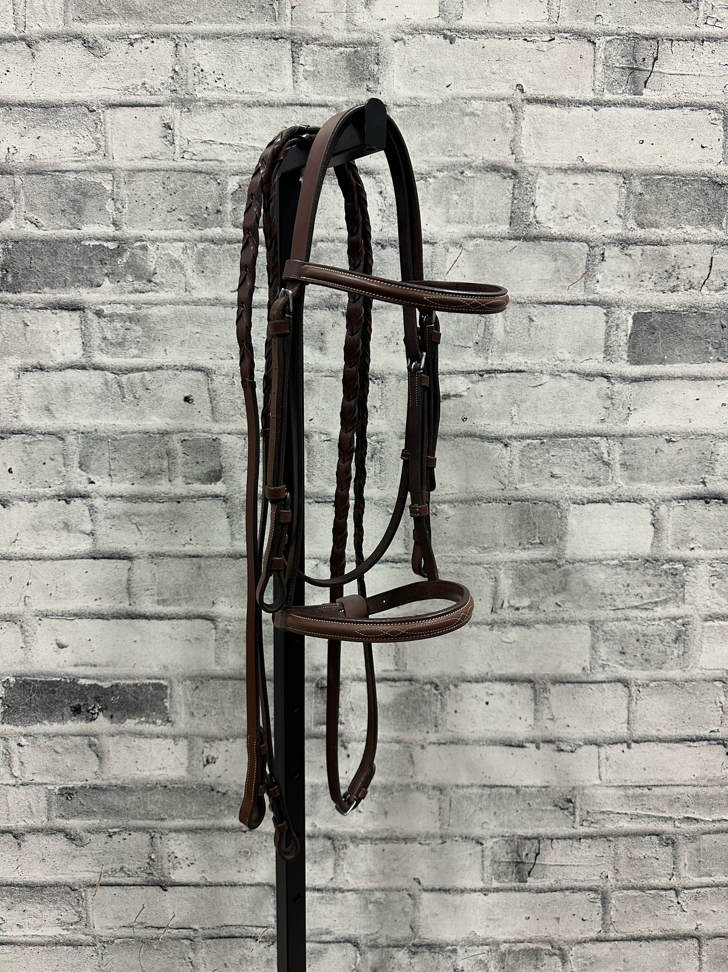 VDB Fancy Stitch Hunter Bridle Brown Cob + Reins