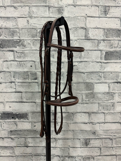 VDB Fancy Stitch Hunter Bridle Brown Cob + Reins