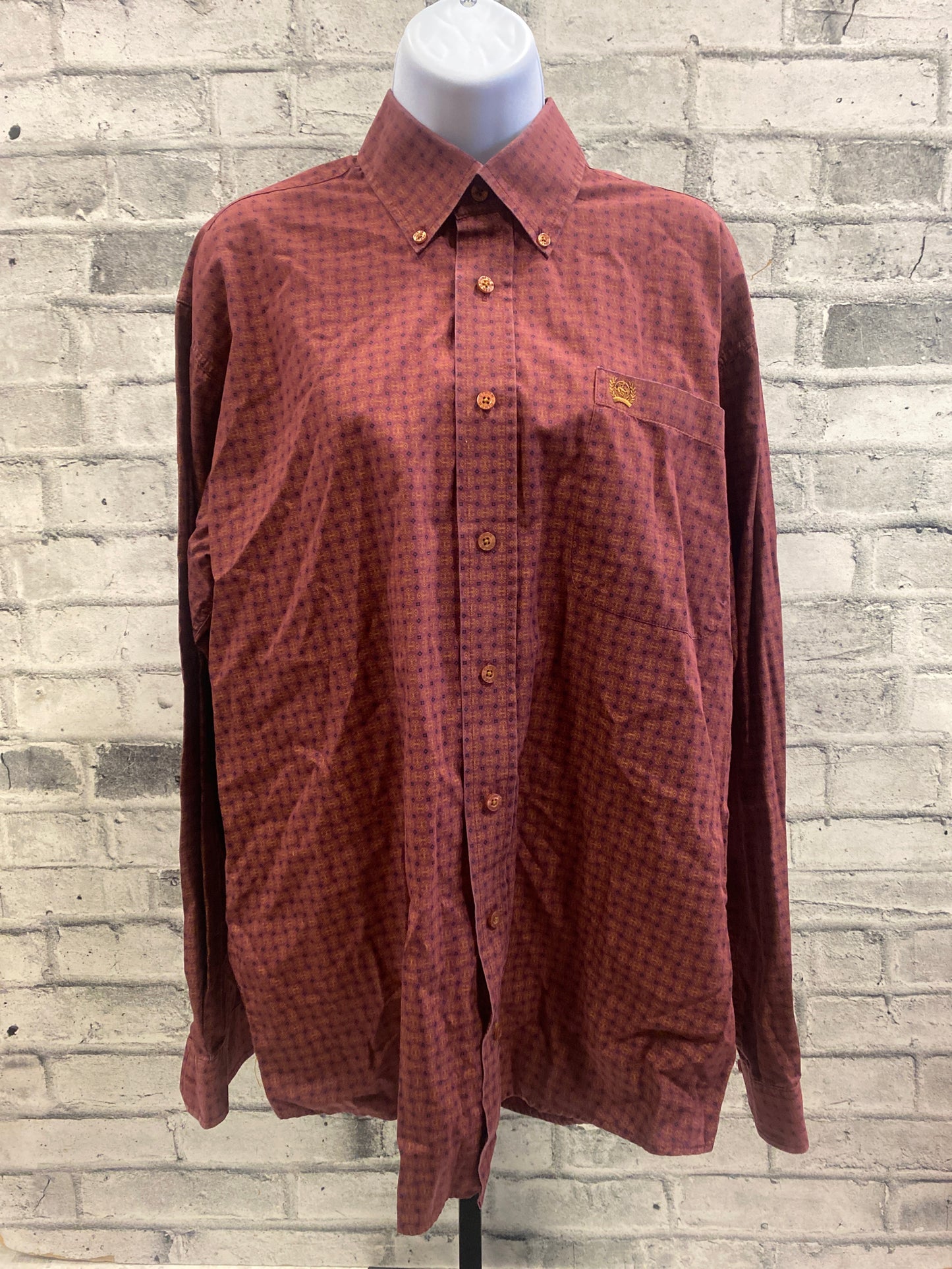 Cinch LS Button Down Shirt Plum S