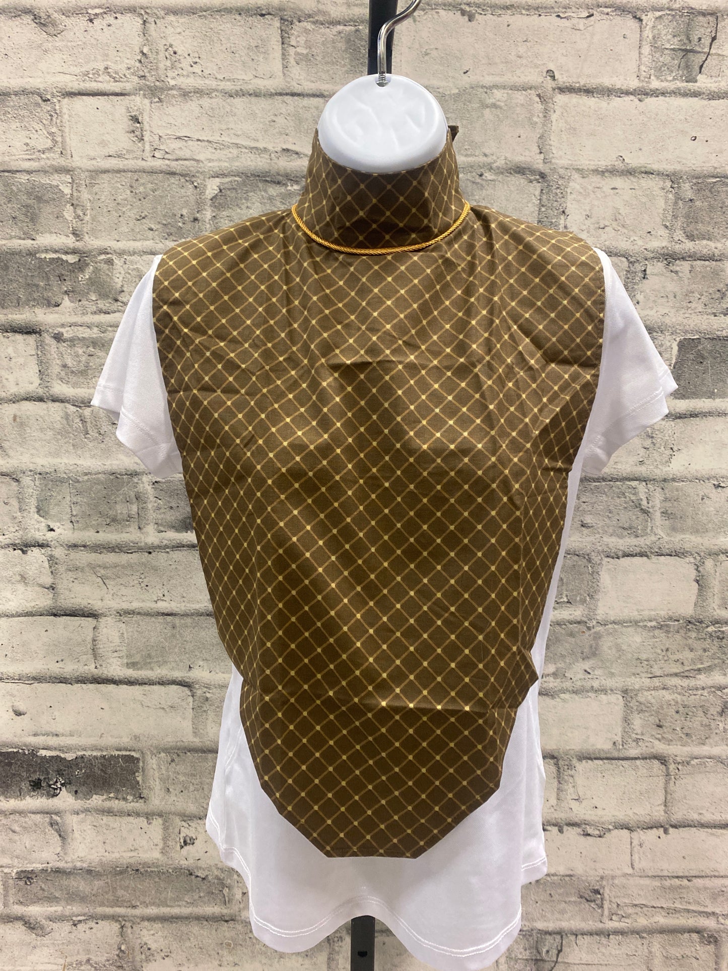 Klip Klop Kreations Dickie - Brown Diamond Pattern + Gold Piping