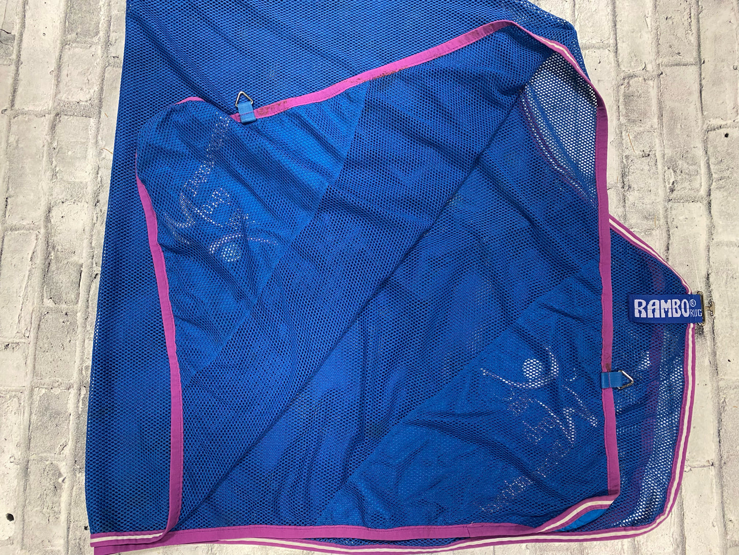 78" Rambo Scrim Sheet Blue & Purple Embroidered