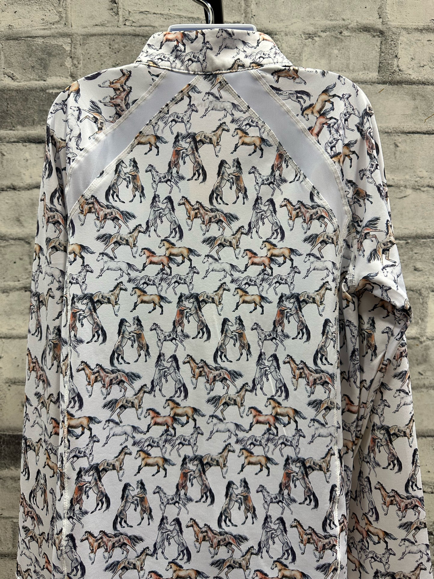 Dublin LS Sun Shirt Horse Print Children's 12