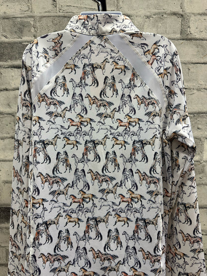 Dublin LS Sun Shirt Horse Print Children's 12