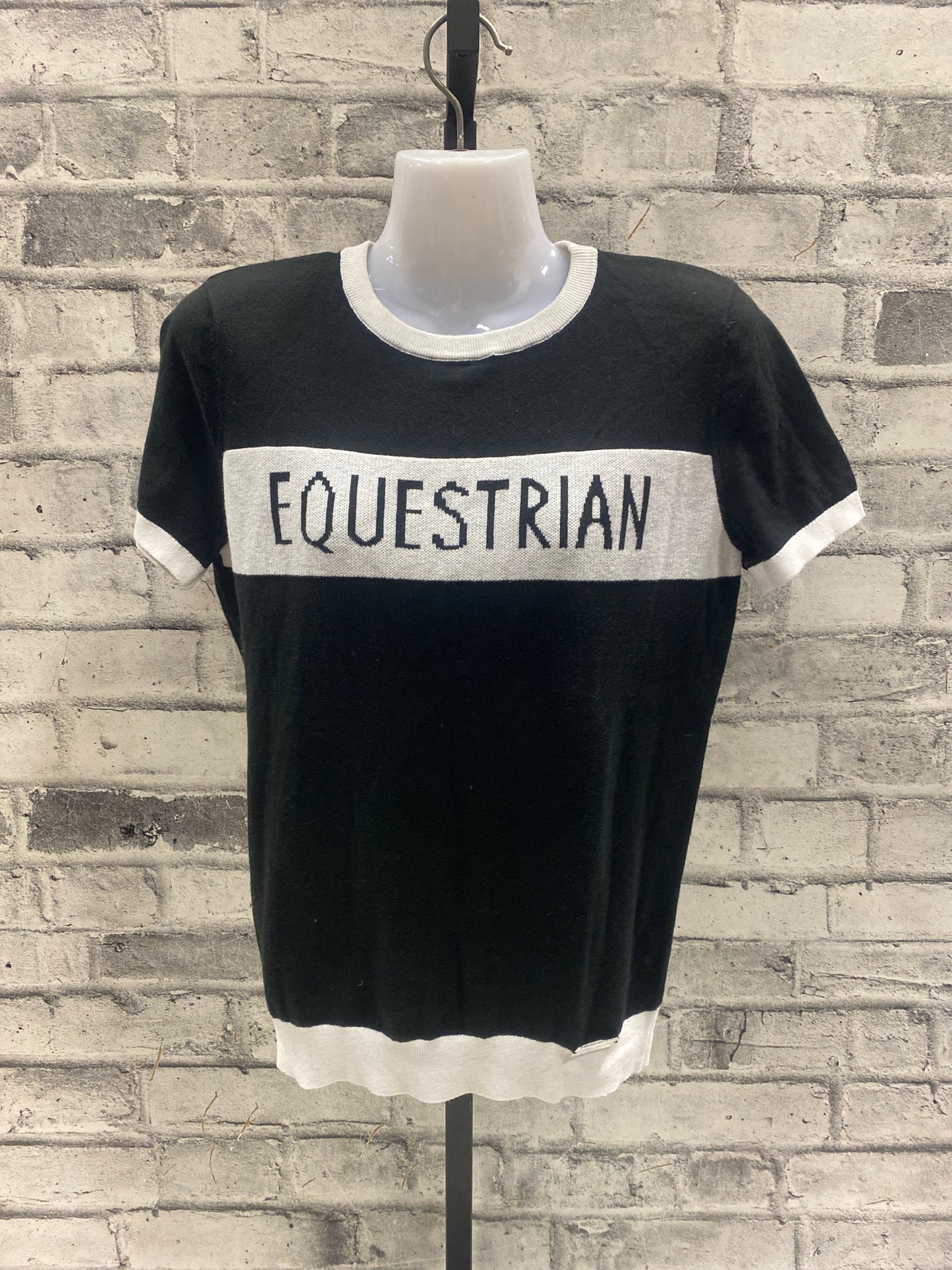 Asmar "EQUESTRIAN" Knit SS Shirt Black/White