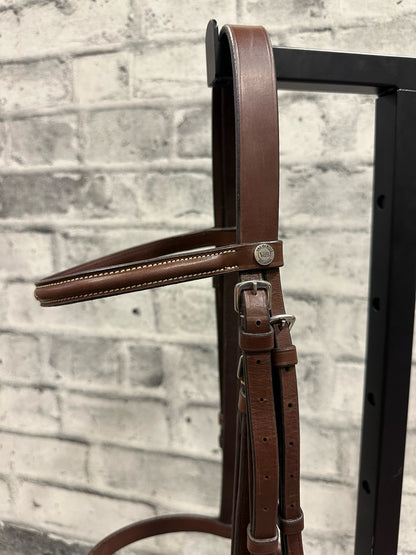 VDB Fancy Stitch Hunter Bridle Brown Cob + Reins
