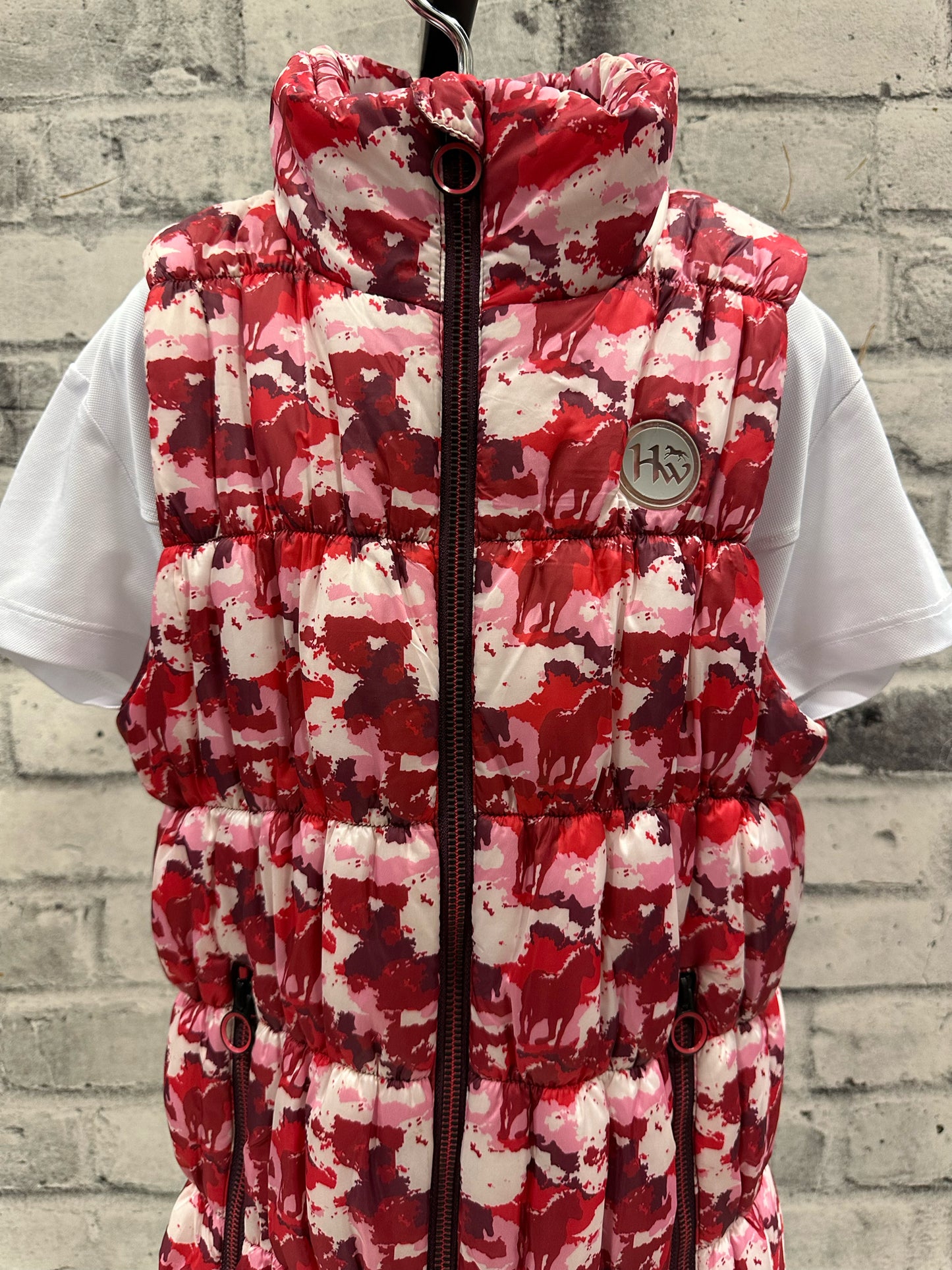 Horsewear Puffy Vest Horse Pattern Childrens 11-12