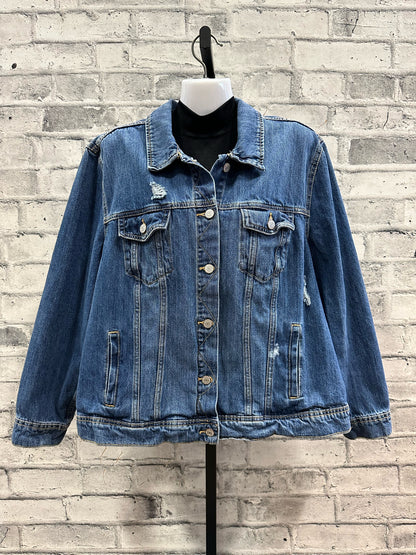 Hot Rod Art Cowgirl Painted Jean Jacket XXL