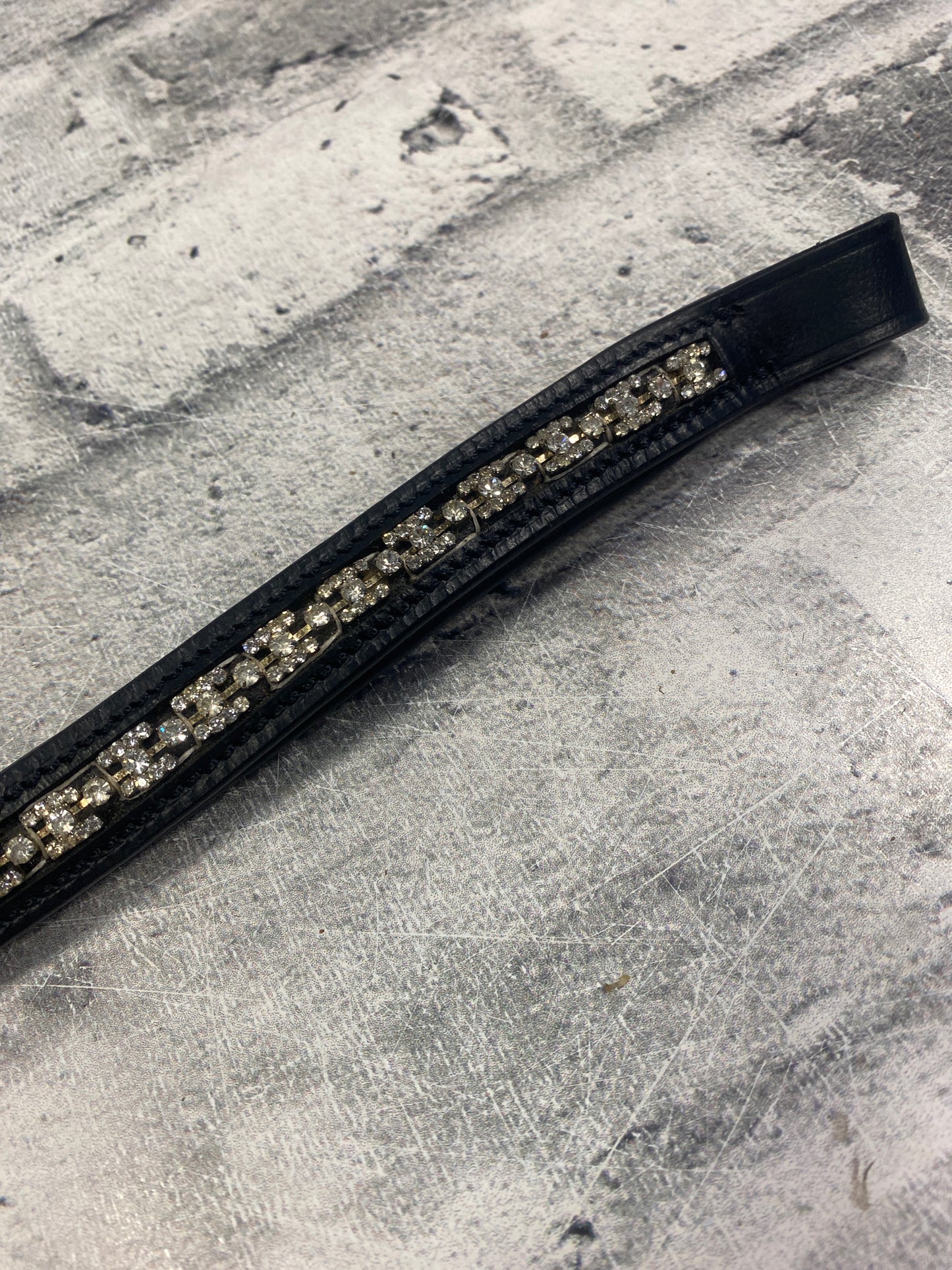 15" Crystal Straight Browband Black
