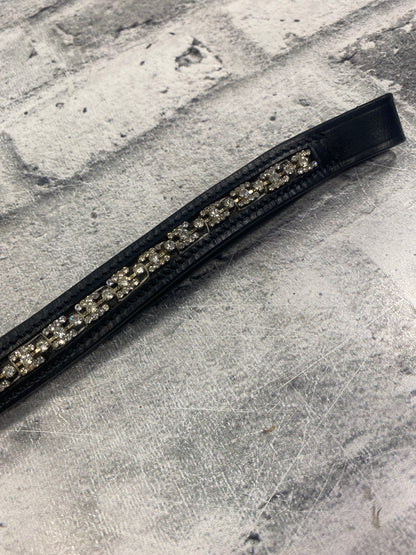 15" Crystal Straight Browband Black