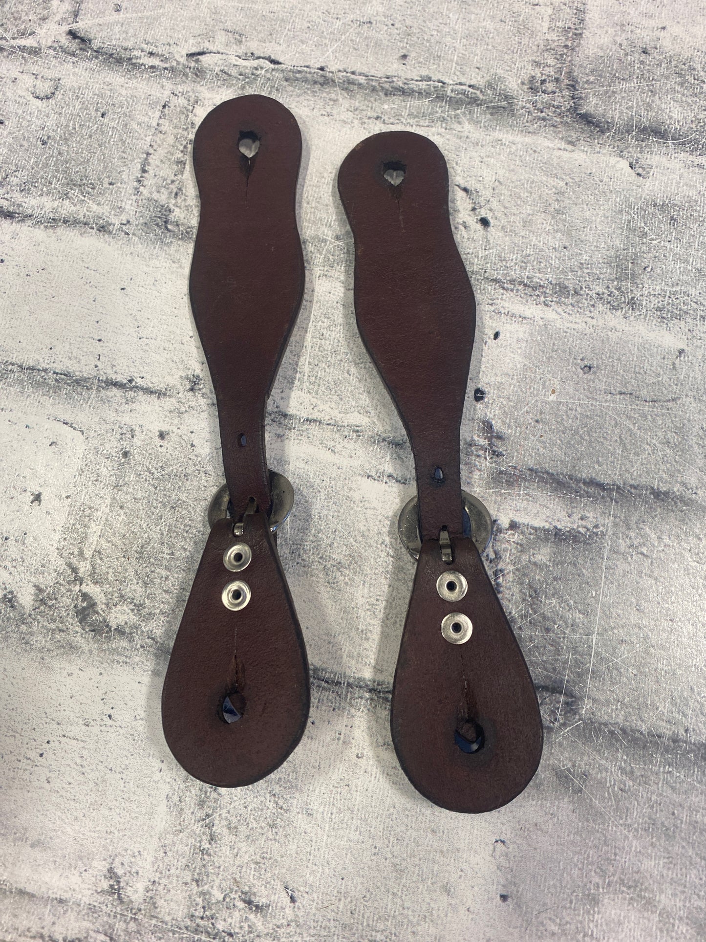 Basketweave Ladies Spur Straps Brown