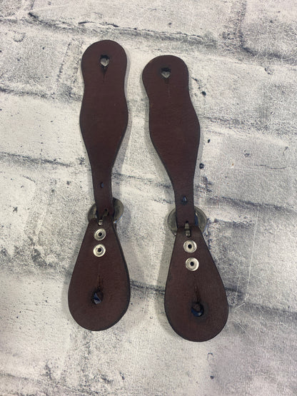 Basketweave Ladies Spur Straps Brown