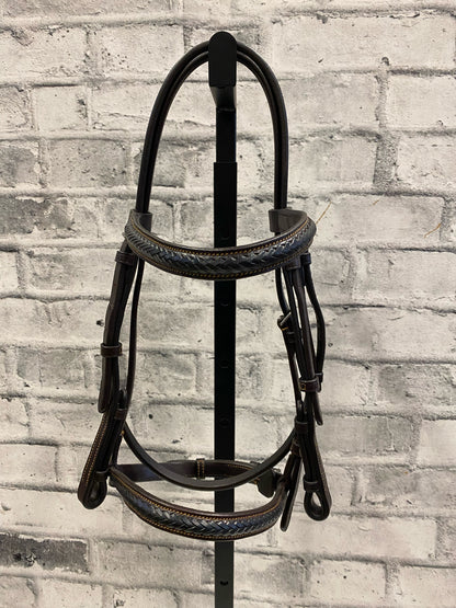 Bobby's Tack Braided Leather Bridle w/ Reins Brown Cob