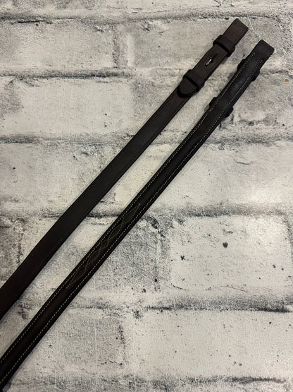 LeMieux Raised Fancy Stitch Laced Reins Brown