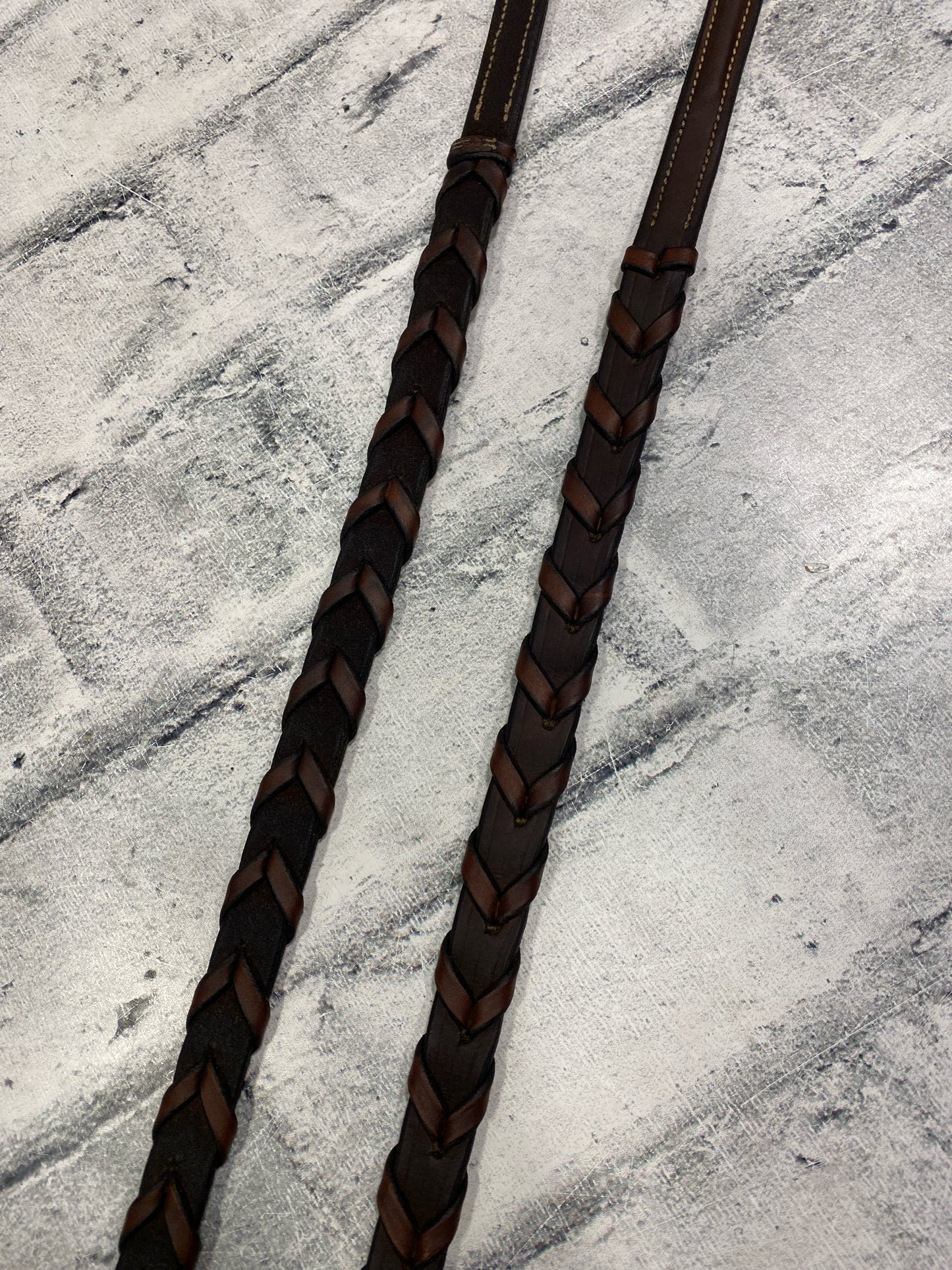 Fancy Stitch Laced Reins Brown