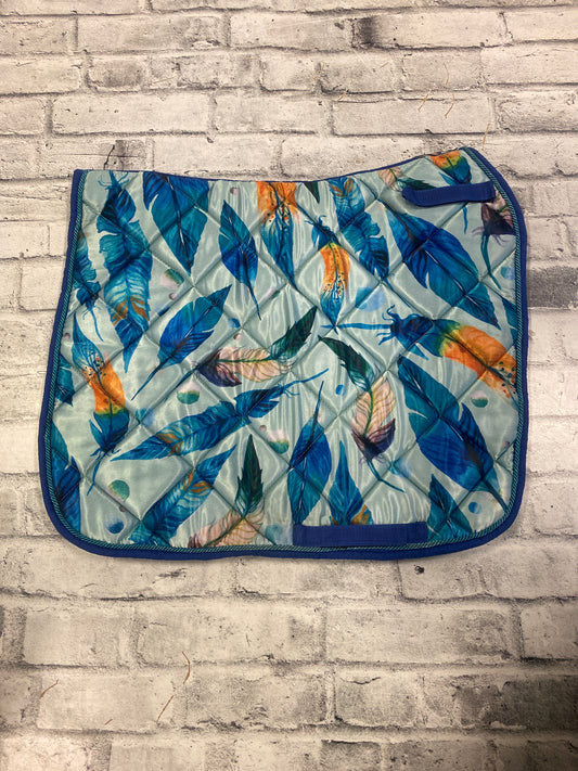 Quilted Dressage Pad Feathers/Blue