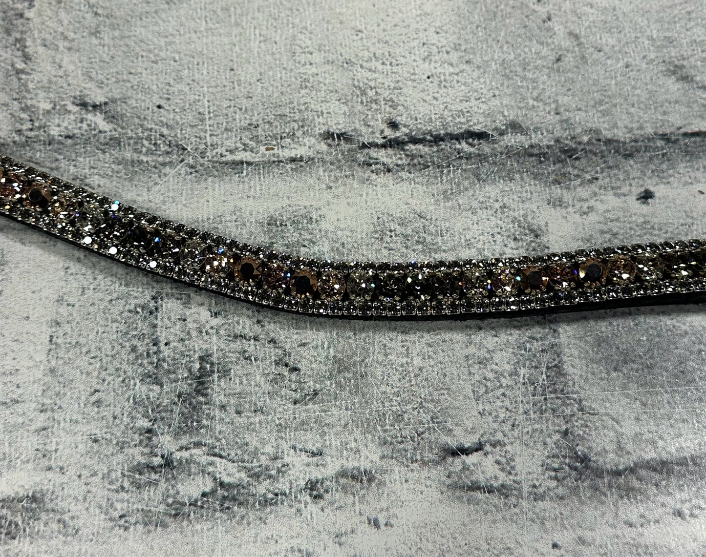 15" Equiture Swaroski Rose Gold/Pink Curve Browband